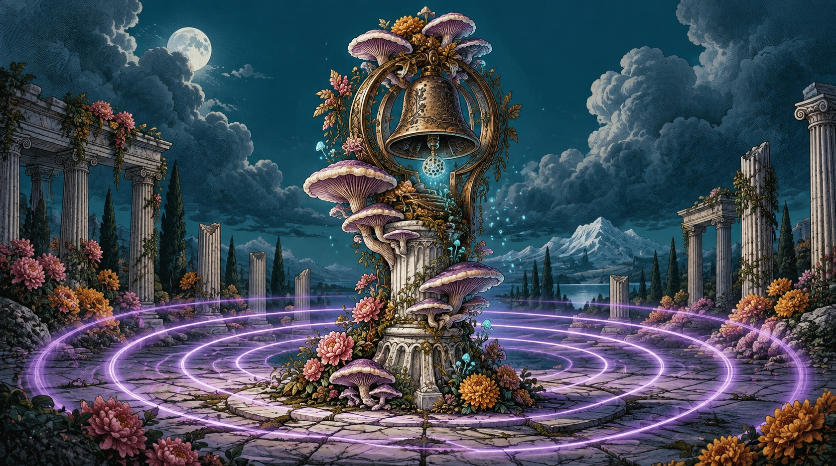 Mycelium Bell tower concept art